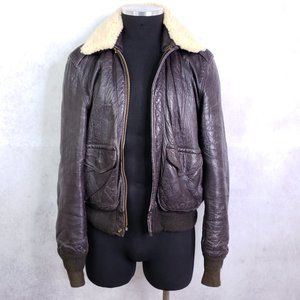 Vtg Schott Bros Leather Sherpa Jacket 85 19-MS